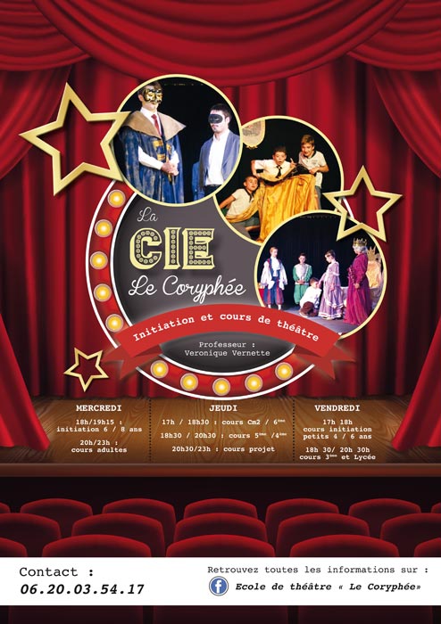 Affiche Theatre Le Coryphee Inscription