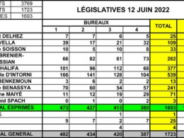 TABLEAU LEGISLATIVES 1er Tour